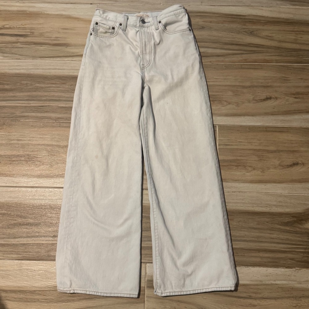 Levis Ribcage Wide Leg Jeans Light Wash High Rise Denim W29 L30 79112-0008